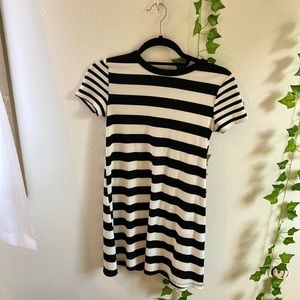 Black and white striped t- shirt dress